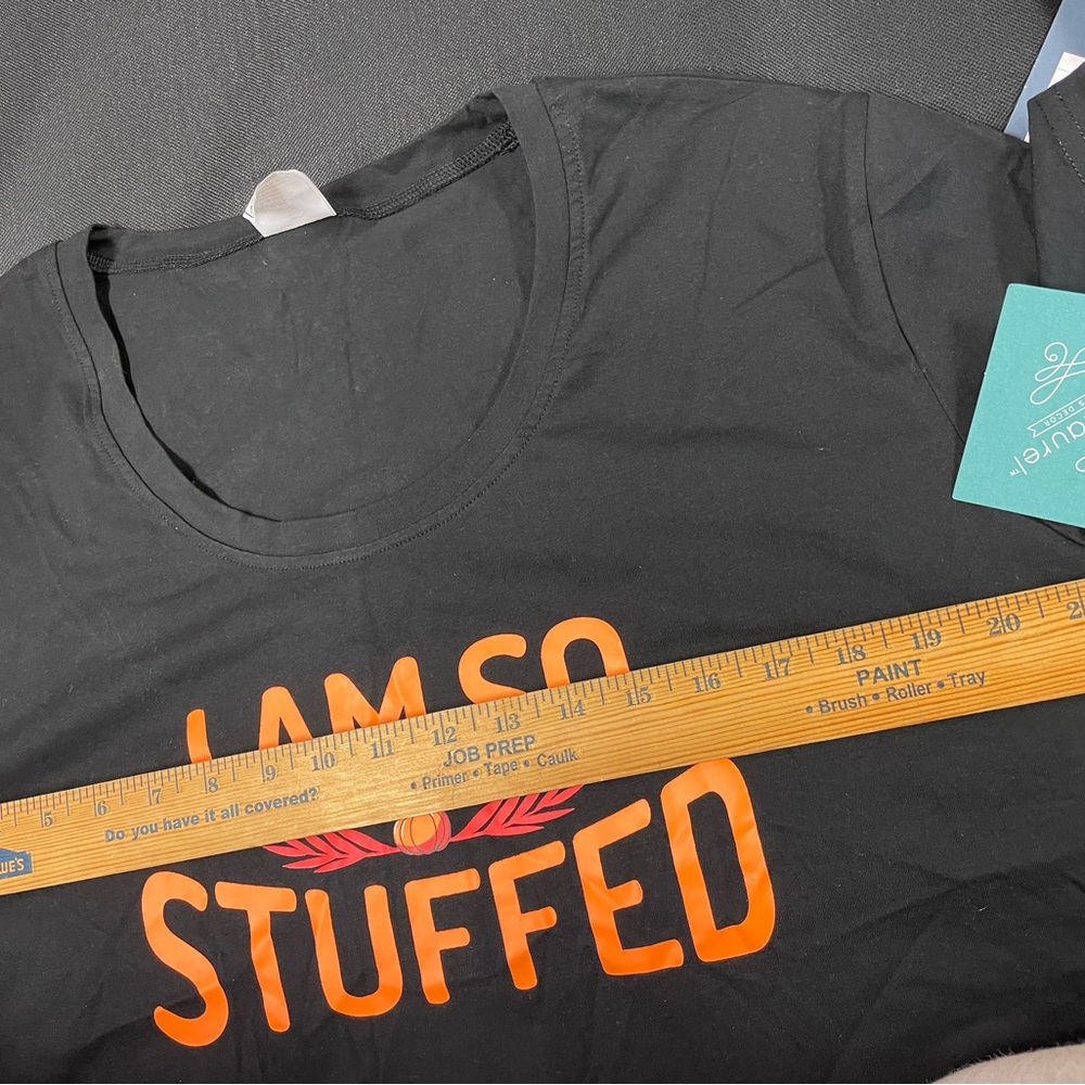 Thanksgiving, maternity T-shirt, I am so Stuffed with a little turkey logo - Picture 9 of 10